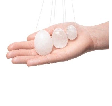 Kulki gejszy - La Gemmes Yoni Egg Set Clear Quartz